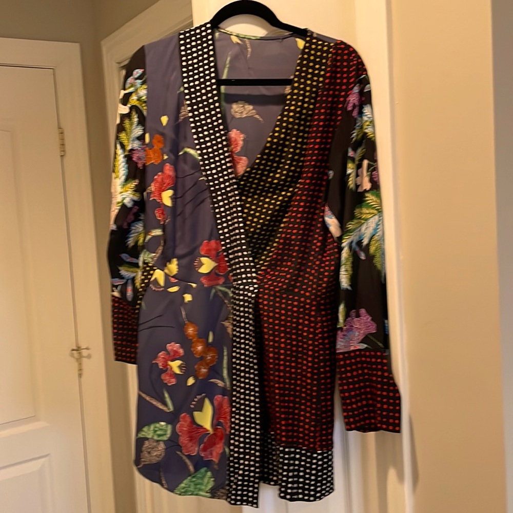 DVF, Kimono style silk dress, size 2